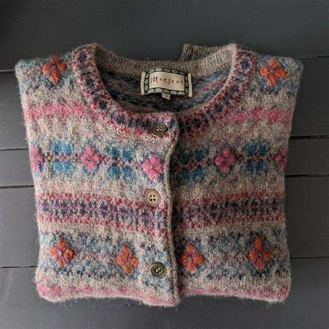 Monsoon Vintage Cardigan In A Lovely Scandinavian Pattern 100 Wool
