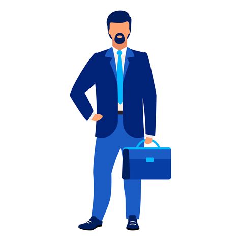 Businessman Office Worker Flat Vector Illustration Company Employee