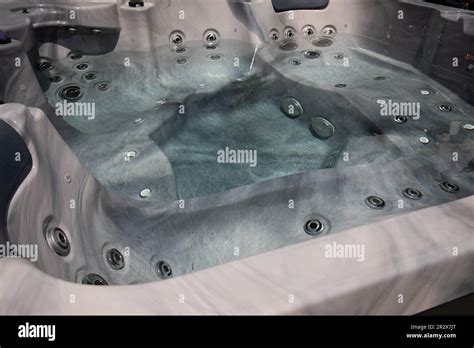 White Whirlpool Bathtub Spa Interior To Make Water Bubbles Hydromassage