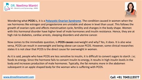 ppt is pcos caused by being overweight dr neelima mantri powerpoint presentation id 7782660