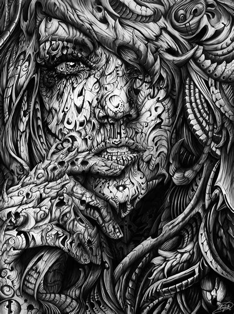 Black And White Digital Illustrations By René Campbell Art Art