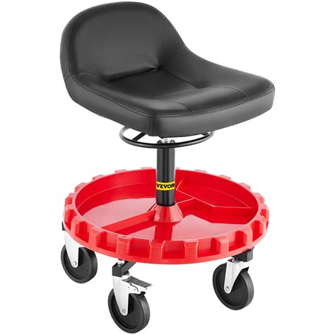 Vevor Rolling Garage Stool 300lbs Capacity Adjustable Height From 21