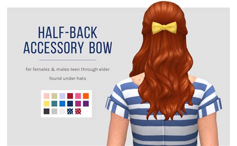 Sims 4 Ccs The Best Half Back Accessory Hair Bow By