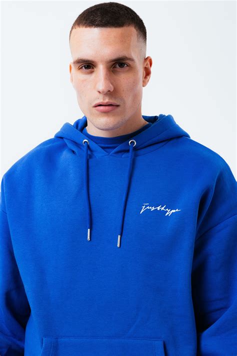 Hype Royal Blue Mens Oversized Pullover Hoodie Hype