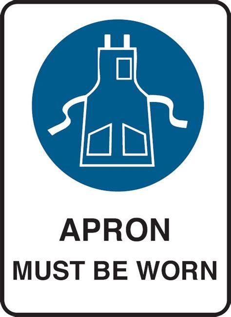 Kitchen And Food Safety Signs Apron Must Be Worn Seton Australia