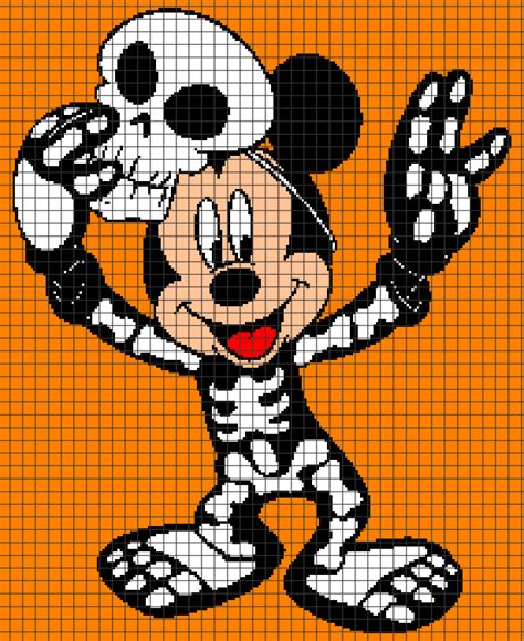Mickey Mouse Skeleton Chartgraph And Row By Row Written Crochet
