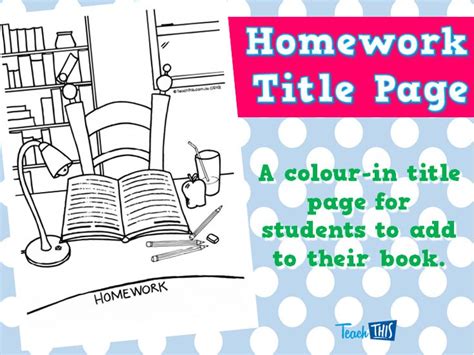 Homework Title Page Printable Title Pages For Primary School