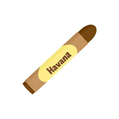Роскошная кубинская сигара гавана икона плоская иллюстрация роскошной кубинской сигары гавана