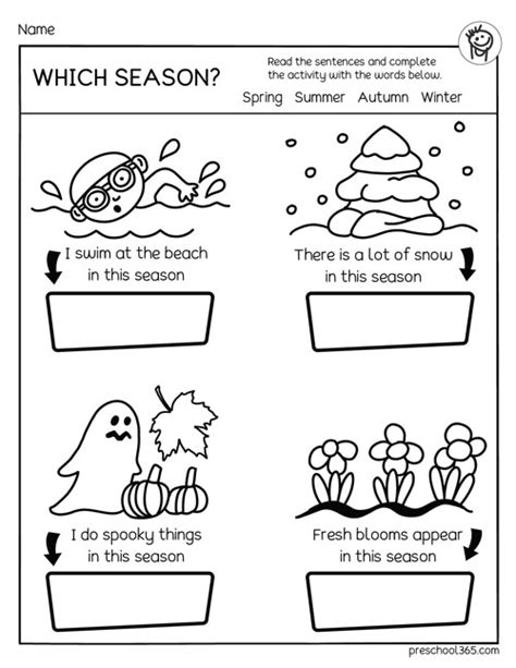 The Four Seasons Of The Year Kindergarten Activity Packet