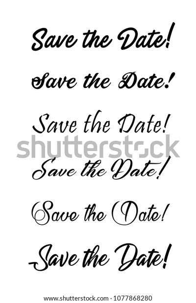 Save Date Text Calligraphy Vector Lettering Stock Vector Royalty Free