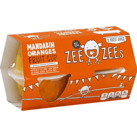 Zee Zees Fruit Cup Mandarin Oranges Whole Orange Segments Buehlers