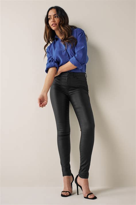 Buy Only High Waisted Faux Leather Coated Skinny Jeans From Next Australia
