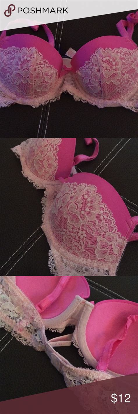 cute bright pink lace victoria s secret bra great condition victoria s secret intimates