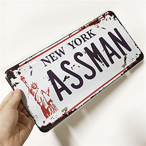 Embossed Prop Number Tag Assman Vanity License Plate Seinfeld Cosmo Kramer 6x12 Inch Tin