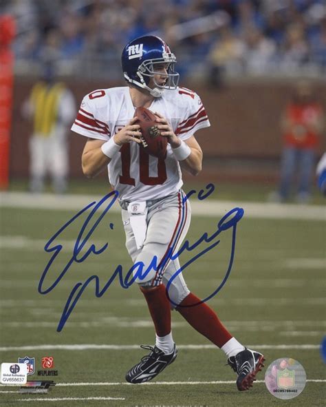 Eli Manning Signed Giants 8x10 Photo Ga Coa Pristine Auction