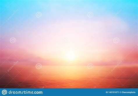 Sunset Horizon Cool Sea Background On Horizon Tropical Sandy Beach