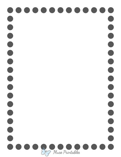 Printable Dark Gray Thick Dotted Line Page Border