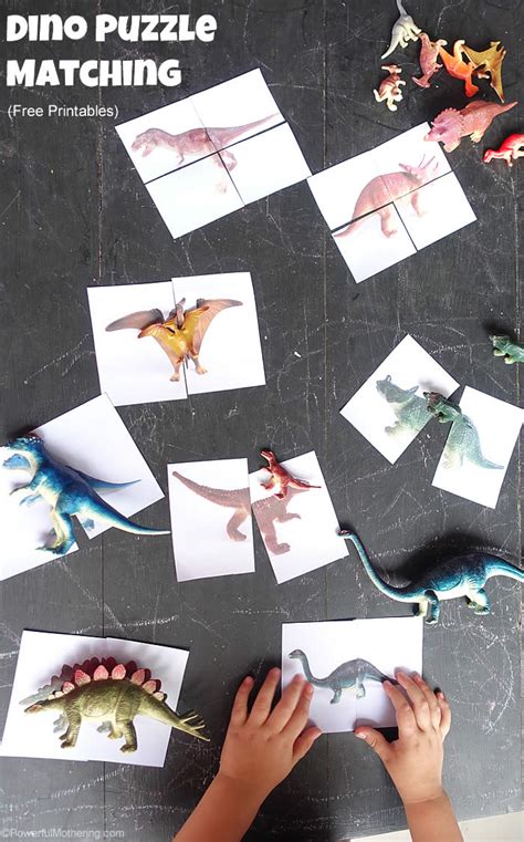 dinosaur matching puzzle  printable