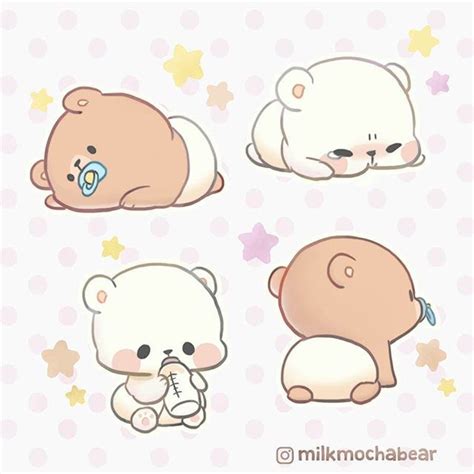 Milk & Mocha Bear Official on Instagram: “Milk & Mocha baby version~🍼