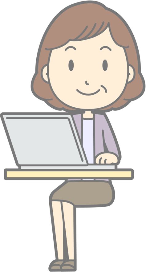 Onlinelabels Clip Art Female Computer User 13