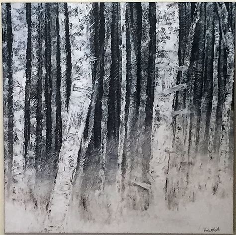 Use titanium white to paint branches on the birch trees. Amazon.com: Modern Wall Art Home Decor Black and White ...