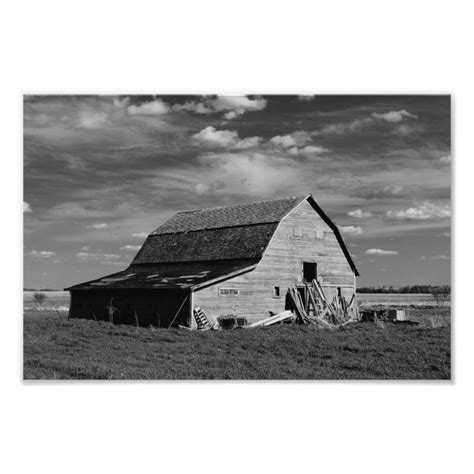 The Old Barn Black And White Photo Print