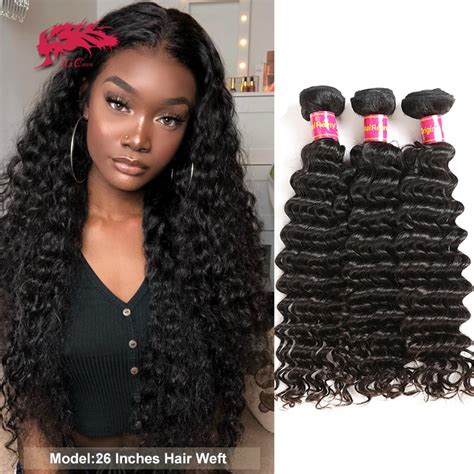 Ali Queen Hair Brazilian Deep Wave Remy Human Hair Weave Bundles 12