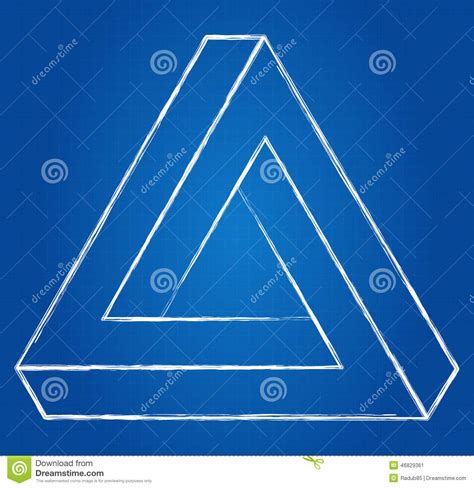 Impossible Triangle Optical Illusion Stock Vector Illustration Of