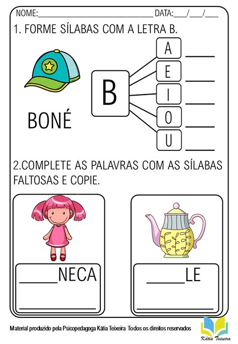 Atividade De Alfabetização Atividade Letra B Em Pdf Para Imprimir C1b