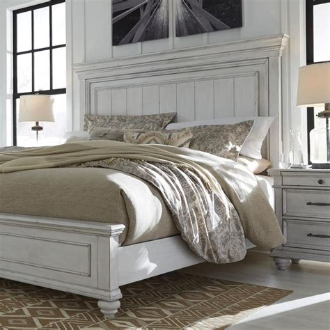 Magnolia manor antique white queen upholstered panel bed. Signature Design by Ashley Kanwyn King Panel Bed in ...