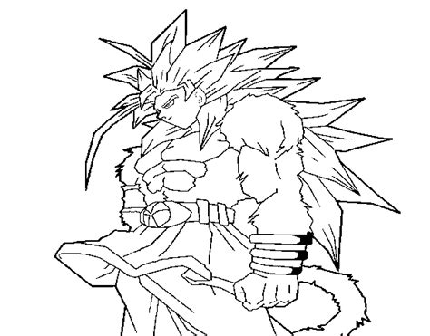 Goku Super Como Sayayin Fase 3 Para Colorear 4 Dibujo Reverasite