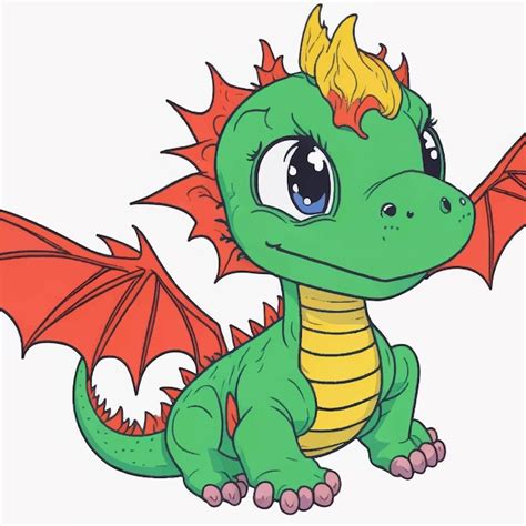 Premium Vector Cute Baby Dragon Cartoon Vector