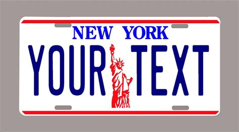 New York License Plate Custom Text Etsy