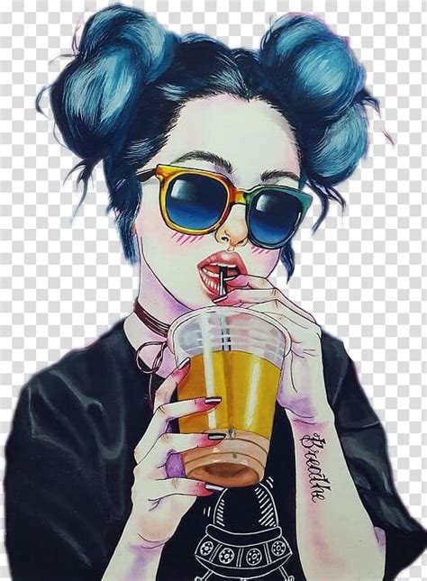 Drawing Hipster Desktop Drink Girl Transparent Background Png Clipart Pngguru