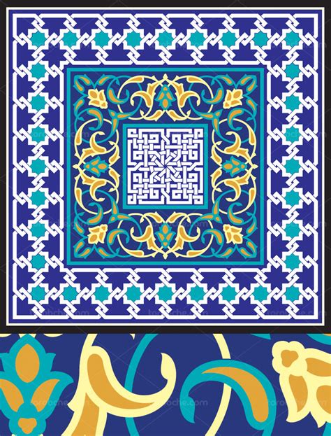 وکتور طرح کاشی کاری اسلامی شماره 134 گرافیک با طعم تربچه
