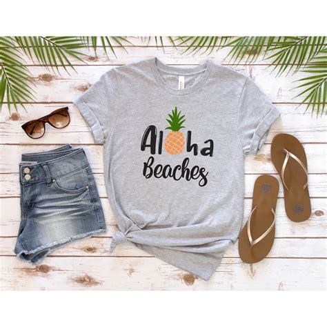 aloha beaches t shirt summer vacation t shirt beach day etsy