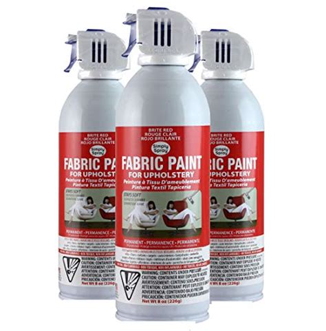 Simply Spray Upholstery Fabric Spray Paint 8 Oz Can 3 Pack Brite Red