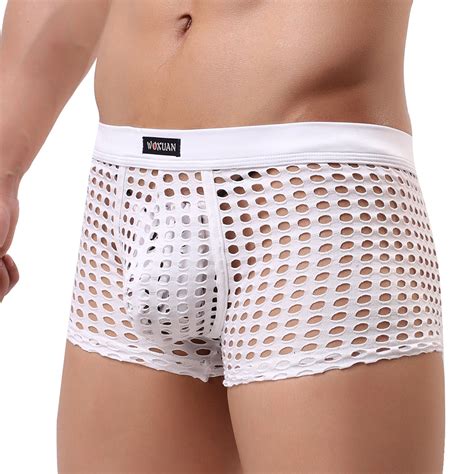 Mizok Mens Jockstraps Breathable Mesh Underwear Jock Strap White M 2pc