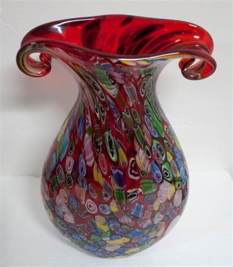 Vase Vintage En Verre De Murano Multicolore De Fratelli Toso Italie 1970s En Vente Sur Pamono