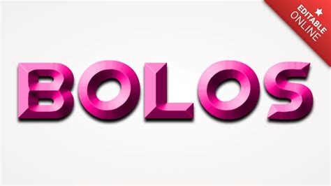 Bolos Pink Bevelled Text Effect Generator