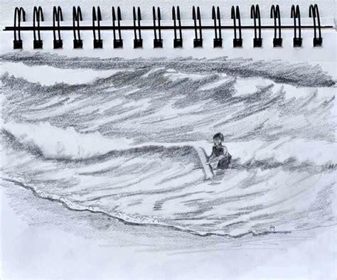 Waves With Pencil Drawing At GetDrawings Free Download