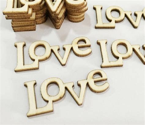 Unfinished Wood Love Cutouts Word And Letter Cutouts All Wood