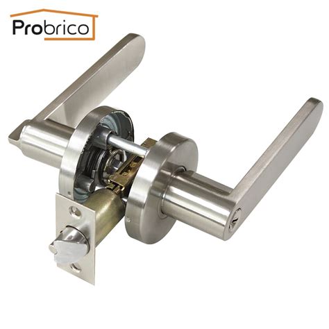 Probrico Stainless Steel Security Door Lock With Key Safe Lock Satin