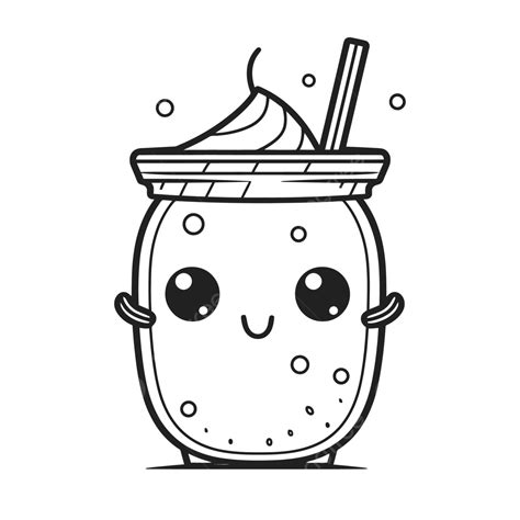 Little Kawaii Flavored Cup Of Ice Cream Coloring Outline Sketch Drawing Vector Lemonade Drawing