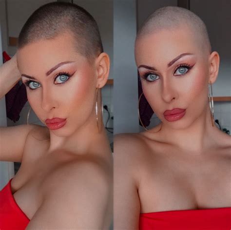 Bald Model From Finland Baldwomen Bald Nanna Nannatuominen Buzzcut