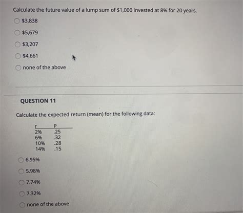 Solved Calculate The Future Value Of A Lump Sum Of 1000