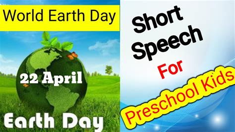 Short Speech On Earth Day In English Earth Day Speech For Kids Few