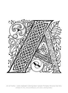 Coloring book for relaxation therapy. Free Celtic Letter A Page to Print and Color - Art of ...
