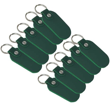Full Grain Leather Keychains 10 Pack Laser Engraving Hot Foil Stamping