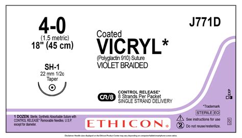 Ethicon J771d Coated Vicryl Polyglactin 910 Suture